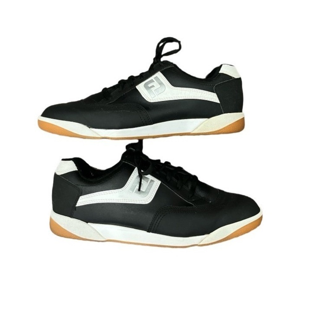 FootJoy FL Black & White Retro Low Top Sneakers Men's Size 9 Gum Sole Athletic